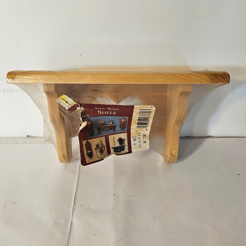 Solid Wood Floating Wall Shelf 9 Inch Heart Cut Out Natural Finish No 7760 NEW